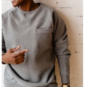 Dapper Boi Black Melange Elbow Patch Crew Neck Sweatshirt | Size Small